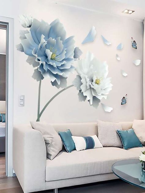 2pcs PVC Wall Sticker, Modern Flower Pattern Self-adhesive Wall Sticker | SHEIN USA Diy Wall Stickers, Wall Stickers Wallpaper, Wall Stickers 3d, Flower Wall Decals, Removable Wall Stickers, Flower Wall Stickers, Wall Stickers Home Decor, Butterfly Wall Stickers, Wall Stickers Living Room