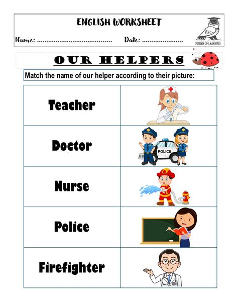 My worksheet is about our community helpers name. Students will match the name of our helpers according to their picture. #ourhelpers #ourcommunityhelpers #ourhelpersworksheet #englishworksheet #ourhelpersname #nameofourhelpers #worksheet Our Helpers Worksheets For Kindergarten, Our Helpers, Community Helpers Worksheets, English Worksheets For Kindergarten, People Who Help Us, Matching Worksheets, English Worksheet, Hindi Worksheets, Community Helper