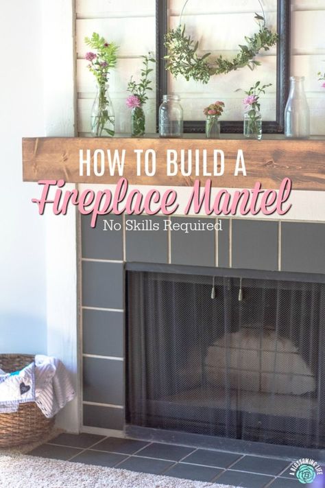 Build A Fireplace Mantel, How To Build A Mantle, Easy Fireplace, Diy Mantle, Diy Fireplace Mantle, Diy Fireplace Mantel, Simple Fireplace, Diy Mantel, Diy Fireplace Makeover