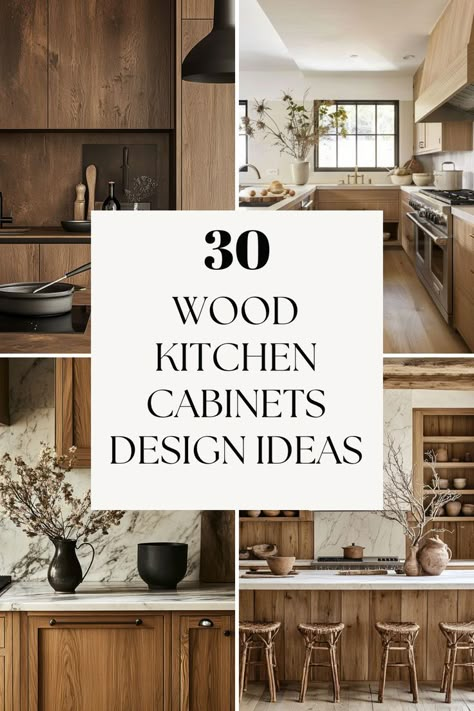 Looking for inspiration with warm wood cabinets and timeless white kitchens? Discover beautiful wood kitchen cabinet design ideas that bring warmth and character to any space. Perfect for modern farmhouse style decor or even small kitchen designs, these cabinets add natural texture and charm. Whether you're drawn to a sleek look or cozy, rustic vibes, these ideas offer interior design inspiration to elevate your kitchen! Kitchens With Wood Cabinets And White Counters, Wooden Panels Kitchen Island, Yorktown Cabinets Kitchens, Mixed Wood Cabinets, New Wood Kitchen Cabinets, Kitchens With Wood Tone Cabinets, Mix Cabinets Kitchen, Grey And Natural Wood Kitchen, Shaker Wood Cabinets Kitchen