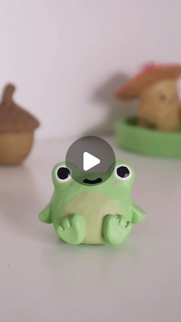 Crockd on Instagram: "how to make a frog 🐸 here’s a sweet and simple clay diy to make your day ☀️ an easy handbuilding idea!  made by our toadally awesome @chelseamorganart   #clay #pottery #athomepottery #diyclayinspo #howtoclay #diyclayideas #clayinspo #potteryinspo #handmadeceramics  #easyclaydiy #diygiftideas #diygifts #crockd" How To Make A Frog, Simple Clay Art For Beginners, Clay Frog Tutorial, Air Dry Clay Frog, Clay Pottery Ideas For Beginners, Air Dry Clay Easy, Air Dry Clay Art Ideas, Pottery Ideas For Beginners, Clay Frog