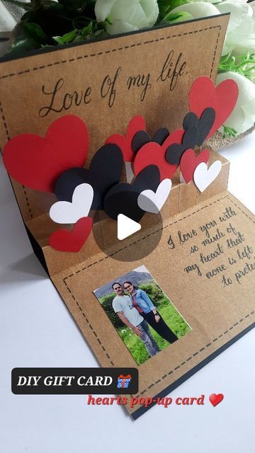 Construction Paper Valentines Cards, Pop Up Anniversary Cards Diy, Valentines Day Card Ideas For Friends, Handmade Valentine’s Day Cards, Popup Cards Tutorial, Valentines Cards Ideas, Pop Up Card Ideas, Diy Cards For Boyfriend, Heart Pop Up Card