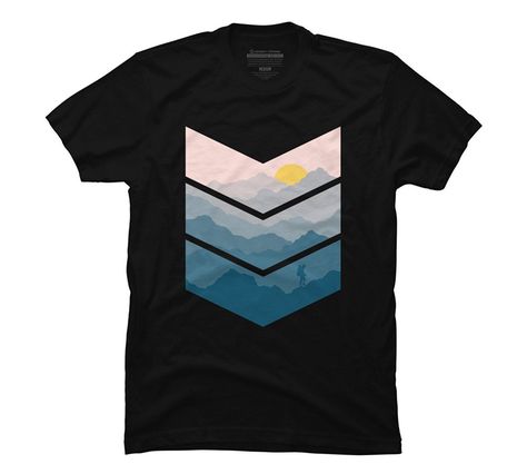 >> Click to Buy << Fashion T Shirts Crew Neck Men's Graphic T Shirt - Design By Humans Comfort soft Short Sleeve Shirt For Men #Affiliate Hiking Men, Pattern Landscape, The Sun Rises, Sun Rises, Hiking Shirts, Men's Graphic T Shirt, The Fog, Mens Long Sleeve Tee, Modern Outfits