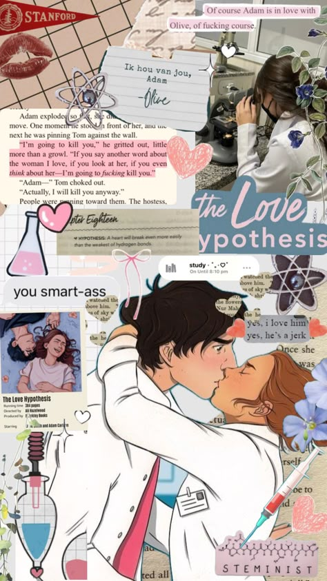 The love hypothesis ❤️ The Love Hypothesis Ali Hazelwood, Adam And Olive, Adam Carlsen, Fangirl Book, The Love Hypothesis, Love Hypothesis, Ali Hazelwood, Contemporary Romance Books, Book Couples