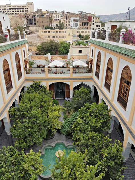 Luxurious Palace, Wind Tower, Moroccan Villa, Moroccan Houses, Moroccan Riad, Fez Morocco, Courtyard House Plans, Courtyard Design, Most Luxurious Hotels