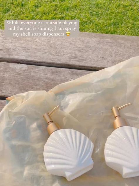 STACEY Solomon has transformed £8 soap dispensers for her mermaid bathroom and it took a matter of minutes. The Loose Women presenter bought the shell shaped dispensers on Amazon and set about making them Instagram perfect yesterday. The mum-of-four said: “While everyone is outside playing and the sun is shining I am spray(ing) my shell […] Shell Soap Dispenser, Victorian House Interiors, Stacey Solomon, Mermaid Bathroom, Life On A Budget, Soap Dispensers, Old Room, Sun Is Shining, Victorian House