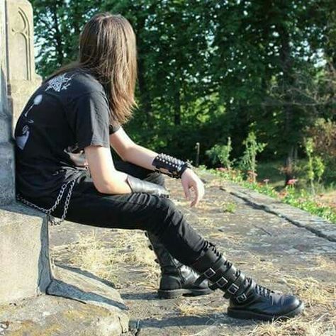 Man With Long Hair, A Man, Long Hair, Fashion Photography, Boots, Wall, Photography, Hair, Leather