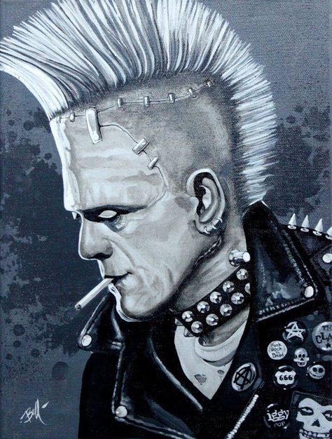 Welcome To The CREEPSHOW : Photo Modern Prometheus, Frankenstein Art, Rockabilly Art, Bell Art, Horror Punk, Arte Punk, Famous Monsters, Punk Art, Punk Hair