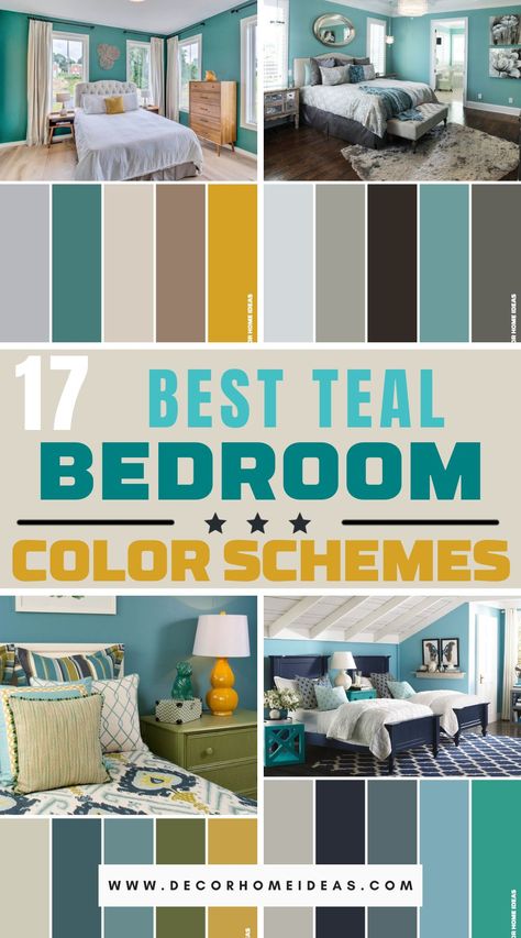 Dive into the serenity of teal with these 17 captivating bedroom color schemes. Explore the calming and refreshing world of teal tones as you create your own peaceful haven. Aqua Bedroom Ideas For Adults, Teal Bedroom Paint, Light Teal Bedroom Ideas, Teal Green Bedroom, Teal Color Palette Bedroom, Light Teal Bedroom, Teal Blue Bedroom, Teal Wall Colors, Teal Bedding Sets