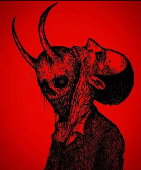 Inner Demon, Horror Drawing, Creepy Core, Arte Peculiar, Creepy Images, Analog Horror, Creepy Horror, Monster Concept Art, Demon Art