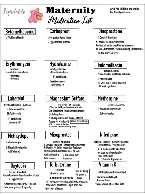 Nursing School Maternity Medication List | Nursing school studying cheat sheets, Medication list, Nursing study guide Maternity Notes Nursing, Maternity Nursing School, Maternity Study Guide, Ob Nursing Meds, Nursing School Maternity, Ob/peds Nursing School, Nursing Notes Organization Ideas, Nursing School Labor And Delivery, Labor And Delivery Nursing School Notes