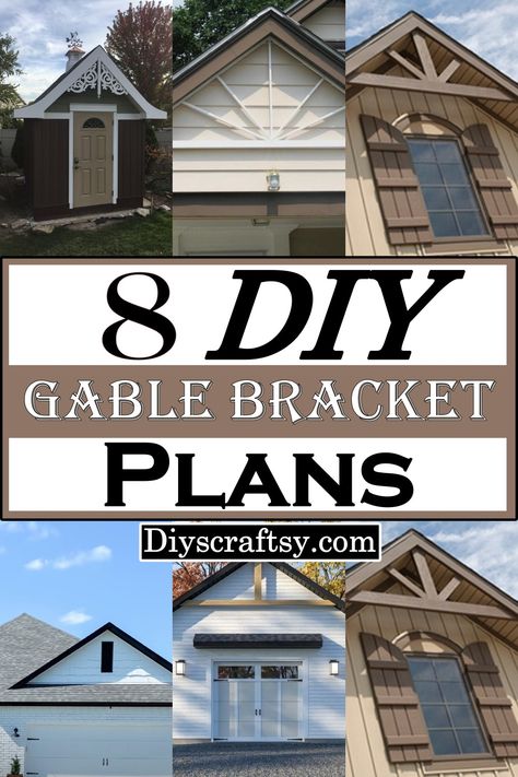 Peak Of House Exterior, Garage Peak Decor, Craftsman Gable Brackets, Wood Gable Accents, Roof Peak Ideas, Garage Peak Ideas, Gable End Porch Ideas, Gable Truss Design, Diy Wood Gables Exterior