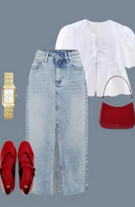 Modest 4th Of July Outfits, Spring Summer 2025 Fashion Trends, Neat Casual Outfits, Western Dresses For Women, Outfit Primavera, Jeans Outfits, Fashion Attire, Casual Chic Outfit, Fashion Hacks Clothes