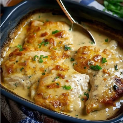 Tender Chicken Delight Recipe | Creamy & Cheesy, Tender Chicken Delight Recipe, Tender Chicken Delight, Chicken Delight Recipe, Turkey Casseroles, Chicken Recipes With Cream Cheese, Creamy Baked Chicken, Decadent Recipes, Chicken Delight