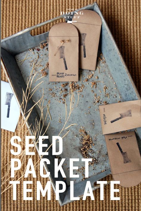 I bet you save your seeds in all manner of ways. Pill jars, envelopes that are too big, folded bits of gum wrapper. Print off these seed packets and have them all organized for once. Seed Saving Storage, Back Deck Garden, Garden Fruits And Vegetables, Plant Cycle, Seed Gifts, Seed Saving Envelopes, Diy Seed Packets, Seed Packet Template, Seed Swap