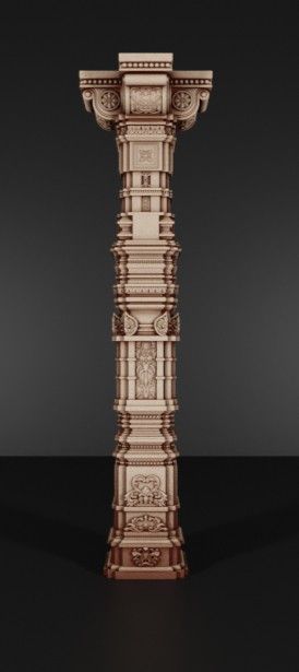 Cement Pillars Columns, Indian Temple Pillar Design, Indian Pillars Design, Temple Pillar Designs, Piller Design Ideas Modern, Wooden Pillars Design, Indian Pillar, Square Pillar Design, Temple Template