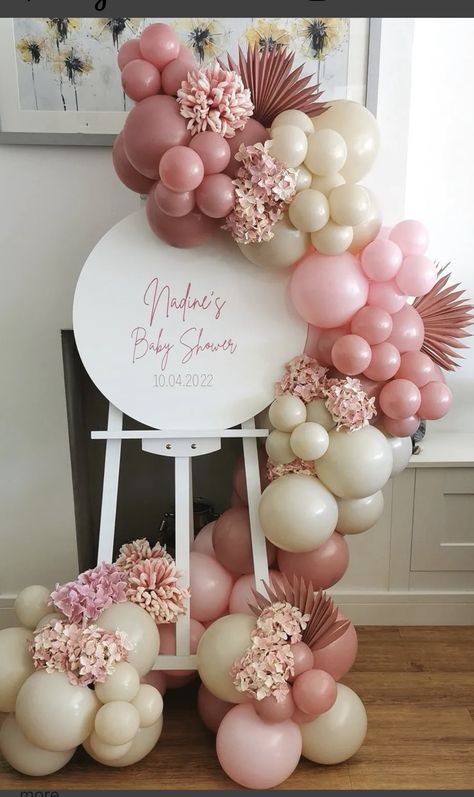 Soft Pink Balloon Garland, Fancy Balloon Arch, Fringe Arch Backdrop, Boho Bday Decor, Blush Pink Balloon Arch, Baby Shower Girl Balloon Arch, Baby Girl Balloons Decoration, Ballon Arch Baby Shower Girl, Pink And Cream Baby Shower Ideas