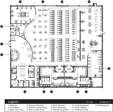 Fitness Layout Plan, Gym Plans Architecture, Gym Floor Plan Layout, Fitness Center Floor Plan, Gym Design Plan, Gym Plan Architecture, Gym Architecture Design, Locker Room Layout, Sport Complex Architecture