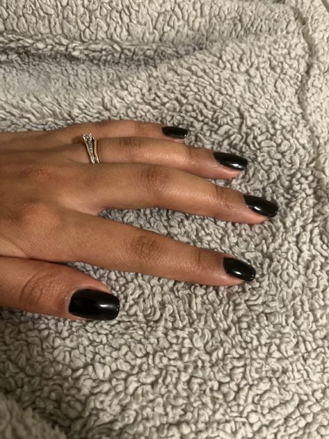 Sns Nails Black, Natural Shellac Nails, Black Sns Nails, Black Natural Nails, Black Dip Nails, Black Shellac Nails, Gel Shellac Nails, Black Shellac, Short Natural Nails