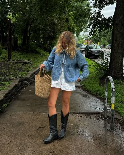 midwest summer rain + vintage shopping Aesthetic Rain Boots, Dressy Rainboot Outfit, Western Rain Boots, Rain Boots Outfit, 70s Rain Boots, Rain Boots Hunter Boots, Frye Boots Outfit, Rain Boot Outfit, Boho Winter Outfits