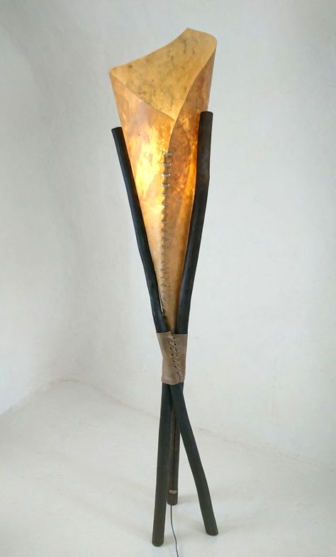 Rawhide Floor Lamp - Phases Africa | African Decor & Furniture Ethnic Floor Lamp, African Floor Lamp, African Decor Living Room, African Room, African Furniture, African Inspired Decor, Contemporary Lighting Design, Tall Floor Lamps, Artistic Furniture