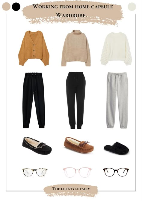 Causal Home Outfit, Comfy Outfit For Home, Work From Home Outfit Fall, Winter Work From Home Outfits For Women, Comfy Casual Capsule Wardrobe, Casual Chic Home Outfit, Work From Home Casual Outfits, Work From Home Outfits Women Winter, Women Work From Home Outfits