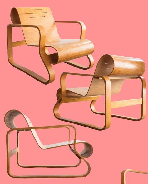 Alvar Aalto: Paimio Chair 1931–1932 I love the smooth flexible look of this wood. Famous Furniture Design, Paimio Chair, Aalto Chair, Bauhaus Chairs, Alva Aalto, Alvar Aalto Chair, Alvar Aalto Furniture, Famous Chairs, Alvar Alto