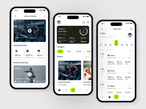 Fitness Mobile App Design by Virgiawan Listanto ✪ for Designcrea Studio on Dribbble Fitness Apps Design, Fitness Tracking App, Gym App, Class App, Ux Design Mobile, Design Exploration, Ios App Design, Fit App, Sports App