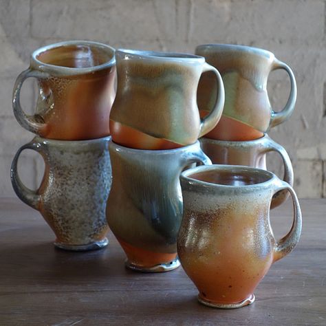 Wood Fired Pottery, Thrown Mugs, Ceramic Crafts, Brown Mugs, Decor Pottery, Ceramics Inspiration, Ceramic Glazes, Contemporary Pottery, Ceramic Artwork