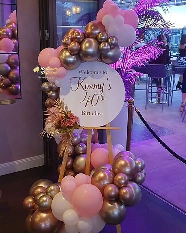 40th Birthday Balloon Arch, Balloon Topiary, 40 Birthday Signs, 40th Birthday Balloons, Rainbow Balloon Arch, 40 Balloons, Event Display, Balloon Installation, Balloon Arches