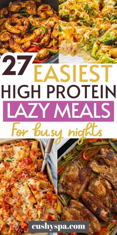 Boost your high protein diet plan with these quick healthy meals! Explore simple dinner recipes perfect for lazy nights, packed with protein rich foods to keep you satisfied. Protein Ideas For Dinner, Quick Weeknight Meals Healthy, Easy Dinners High Protein, Protein Meals For Family, Meals With A Lot Of Protein, Healthy Meals High In Protein, Protein Rich Low Calorie Meals, Protein Rich Recipes Meal Ideas, Easy High Protein Foods