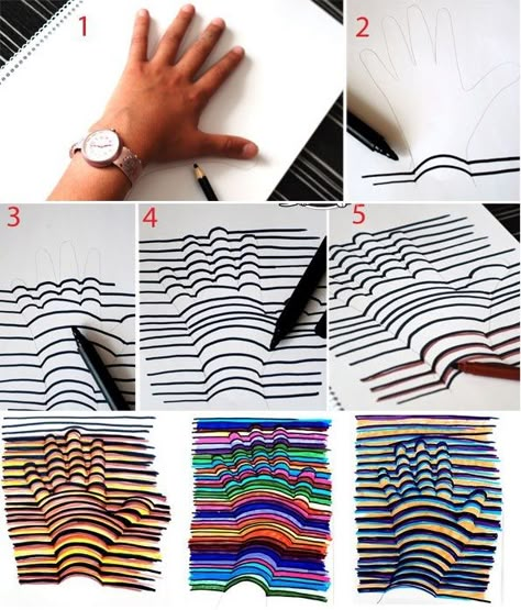 3d Hand Art, 3d Hand Drawings, Diy Crafts For Teens, 3d Art Drawing, 3d Hand, Pencil Drawings Easy, 3d Drawings, Hand Drawing, Drawing Skills