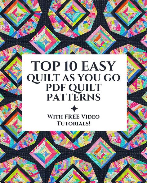 10 Easy Quilts to Get You Started With Quilt as you go! Quilt As You Go Blocks Pattern, Easy Quilt As You Go For Beginners, Quilting As You Go, Quilt As You Go Patterns Free Projects, Pattern Poole Quilt As You Go, Quilt As You Go Quilts, Wall Hanging Quilts Patterns Free, Turning 20 Quilt Pattern Free, Free Quilt Patterns Printables Simple