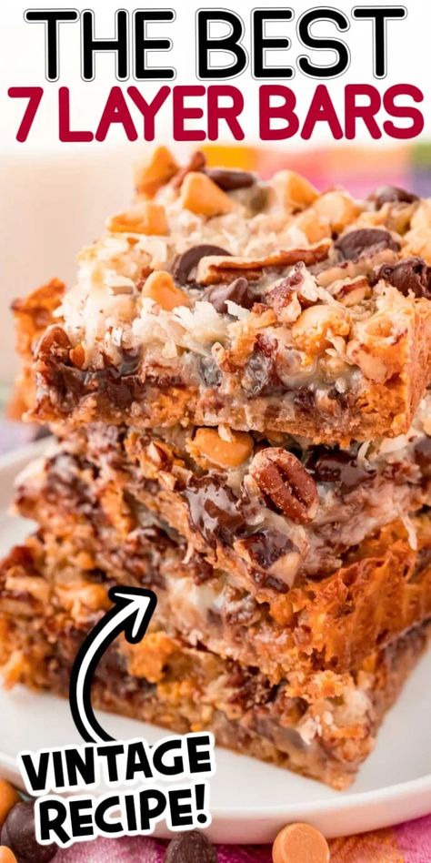 Christmas Seven Layer Bars, Five Layer Bars, Seven Layer Brownies, Cookie Layer Bars, Seven Layer Cookies Recipe, Seven Layer Magic Cookie Bars, Vegan 7 Layer Bars, Magic 7 Layer Bars, Magic Bars 7 Layer