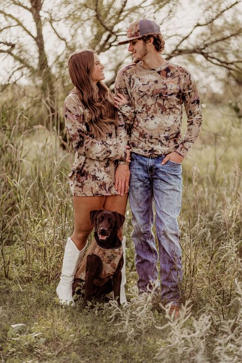 outfit delaying linking in LTK Couples Camo Photoshoot, Couple Photoshoot Clothes, Western Couple Costume Ideas, Duck Hunting Couple Pictures, Western Couples Costume, Hunting Proposal Ideas, Country Wedding Picture Ideas, Cute Couple Pics Western, Country Couple Photoshoot Outfits