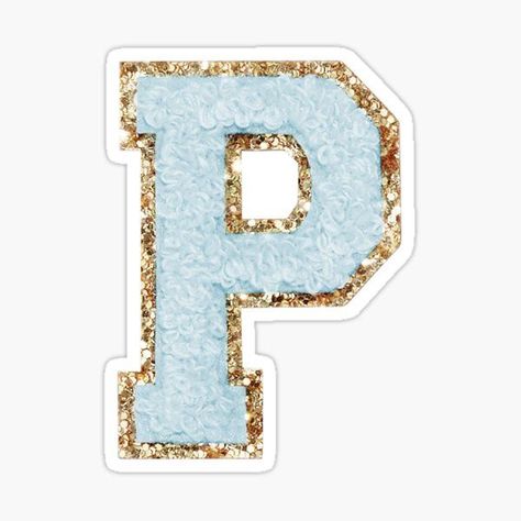 preppy light blue varsity letter P sticker #sticker #letter #P #college #dorm #sorority #preppy #aesthetic Fonts Lettering, Preppy Stickers, Aesthetic Letters, Varsity Letter, Glitter Letters, Preppy Wallpaper, Letter Stickers, Letter P, Letter G