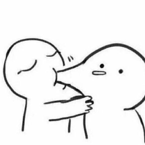 Kiss Meme, Drawing Meme, Funny Stickman, Cute Love Memes, Cute Cartoon Images, Cute Doodles Drawings, Funny Drawings, Funny Doodles, Cute Memes