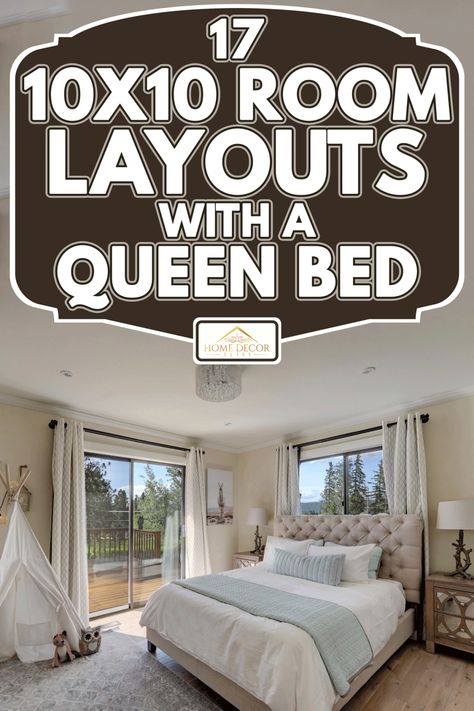 17 10X10 Room Layouts With A Queen Bed Small Bedroom Ideas With A Queen Bed, Guest Room Furniture Layout, Queen Bed Arrangement Ideas, Queen Bed In A Small Bedroom, Queen Bed In 12x12 Room, 11x11 Bedroom With Queen Bed, 9x10 Bedroom Layout Queen Bed, 2 Beds In Bedroom, 10 X 11 Bedroom Furniture Layout