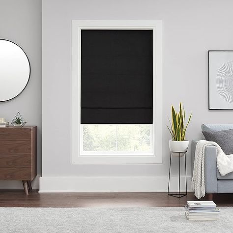 Amazon.com: ECLIPSE Kylie Total Privacy Blackout Cordless Lined Window Roman Shade for Living Room, 33 in x 64 in, Black : Home & Kitchen Window Shades Blackout, Blackout Roman Shades, Cordless Roman Shades, Modern Blinds, Migraine Prevention, Blackout Shades, Roman Shade, Roman Blind, The Eclipse