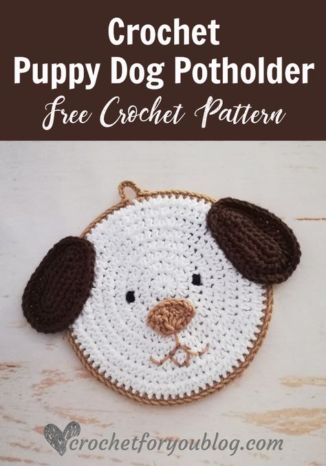 Farm Animal Potholder Pattern Series Archives - Crochet For You Crochet Dog Potholder, Crochet Animal Potholders, Pig Potholder, Crochet Farm Animals, Crochet Pot Holders Free Pattern, Crochet Pot Holders, Crochet Puppy, Crochet Potholder Patterns, Crochet Potholder