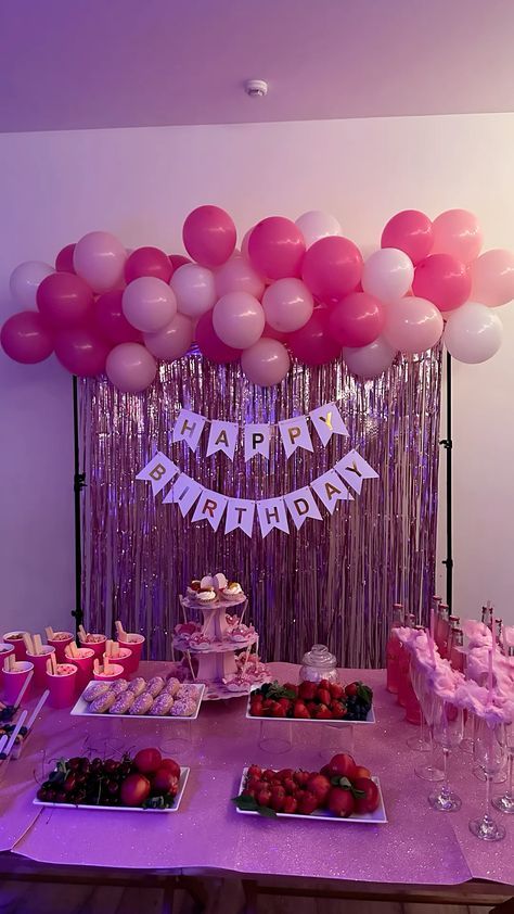 Pink 13 Birthday Party, Place To Go For Your Birthday, 13 Birthday Food Ideas, Ideas For 14th Birthday Party, 13th Birthday Theme Ideas, All Pink Birthday Party Ideas, House Party Birthday Ideas, 13 Birthday Decoration Ideas Girl, Birthday Party Theme Ideas For Teenagers