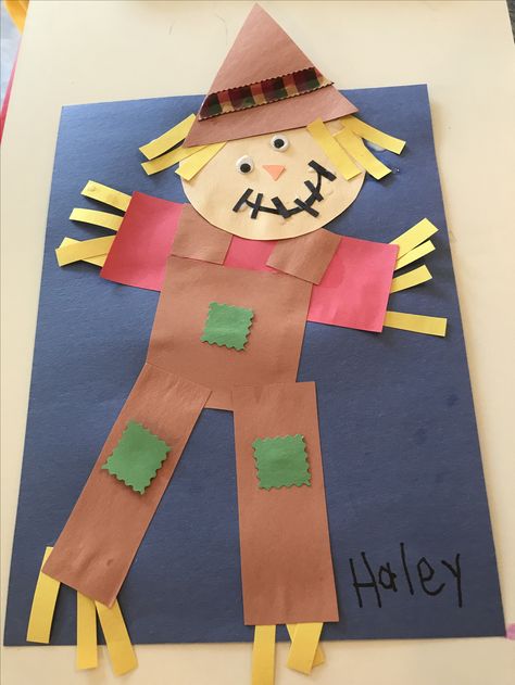 Kindergarten Scarecrow, Scarecrow Template, Scarecrow Craft, Harvest Crafts, Scarecrow Crafts, Thanksgiving Crafts Preschool, Preschool Crafts Fall, Halloween Crafts Preschool, November Crafts