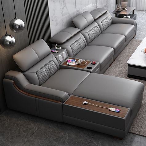 Atunus genuine leather sofa luxury couches 7 seater sofa set sectional corner modular Modern sofa Living Room L shape couch https://m.alibaba.com/product/1600544117034/Atunus-genuine-leather-sofa-luxury-couches.html?__sceneInfo={"cacheTime":"1800000","type":"appDetailShare"} Grey Living Room Furniture, Living Hall Design, Sofa Table Design, Sofa Couch Design, Luxury Sofa Living Room, Contemporary Sectional Sofa, Luxury Furniture Sofa, Luxury Sofa Design, Genuine Leather Sofa