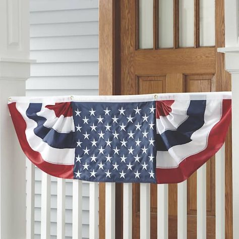 Patriotic Bunting, Country Doors, Patriotic Bunting, Dec Pillows, 4th Of July Parade, Country Door, Farmhouse Decorating, Cowgirl Party, Patriotic Decor, Americana Decor