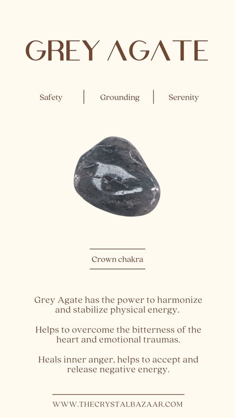 Gray Agate Crystal Meaning, Grey Agate Meaning, Grey Agate Crystal Meaning, Grey Crystals Stones, Grey Gemstones, Citrine Crystal Meaning, Chakra Stones Healing Crystals, Fantasy Fairies, Agate Meaning