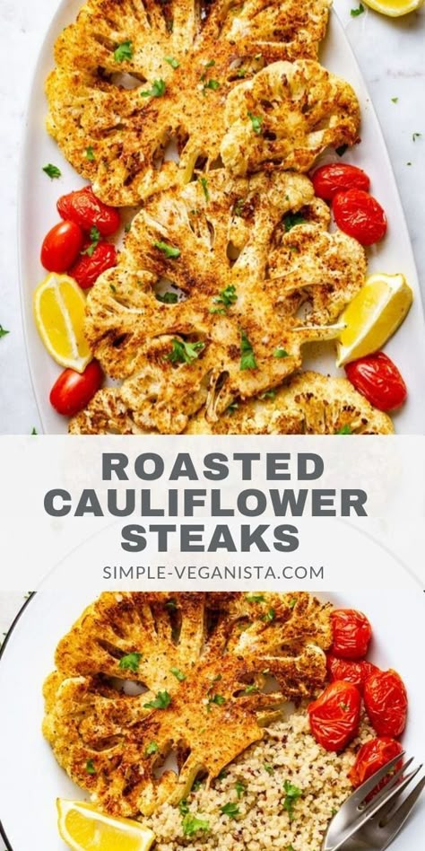 Steaks Recipes, Vegan Cauliflower Recipes, Cauliflower Steaks Recipes, Cauliflower Recipes Healthy, Cauliflower Steak, Roasted Cauliflower Steaks, Roasted Cauliflower Recipes, Blackened Seasoning, Cauliflower Steaks