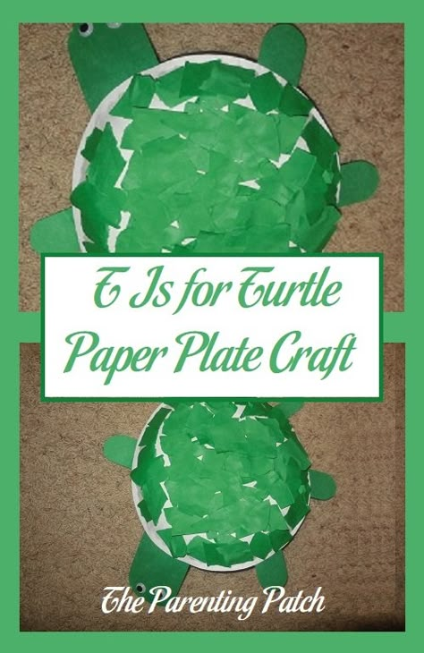 Paper Plate Turtle, Crafts With Paper Plates, T Is For Turtle, Letter T Crafts, Letter T Activities, Turtle Craft, Green Activities, Preschool Letter Crafts, Abc Crafts