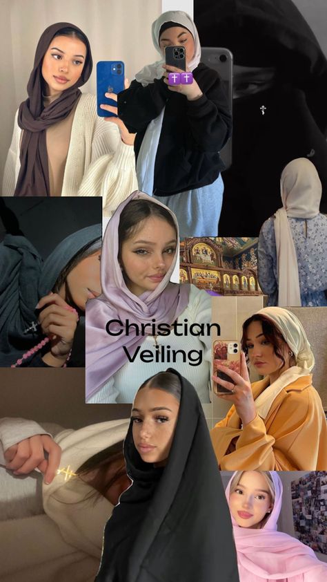 Christian Outfits Modesty, Christian Veiling, Christian Veils, Modest Christian Clothing, Christian Modesty, Catholic Veil, Church Fits, Catholic Women, Cute Modest Outfits