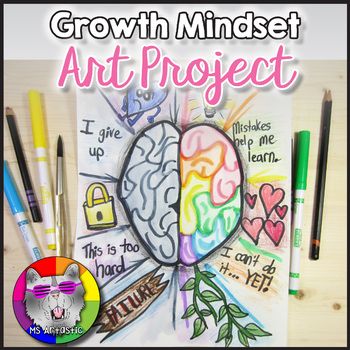 Growth Mindset Vs Fixed Mindset Poster, Brain Art Project, Growth Mindset Read Alouds, Growth Mindset Art Project, Mindfullness Crafts, Growth Mindset Worksheet, Growth Mindset Activities Elementary, Growth Mindset Art, Growth Mindset Lesson Plans