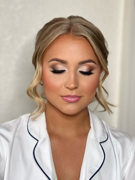 Glam Bride Makeup, Wedding Makeup For Blue Eyes, Wedding Eyes, Wedding Makeup Bride, Wedding Eye Makeup, Glam Wedding Makeup, Bridesmaid Hair Makeup, Bridal Makeup Natural, Formal Makeup